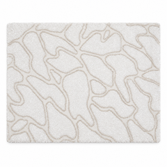 Light Grey Abstract Pattern Polyester Shaggy Rug