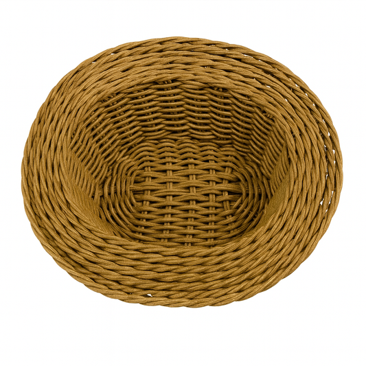 3-Piece Handwoven Oval Cane Bread Basket Set – Natural Rattan Brown Serving Baskets for Dining, Kitchen & Restaurant Use