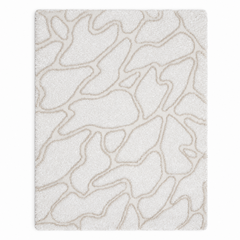 Light Grey Abstract Pattern Polyester Shaggy Rug