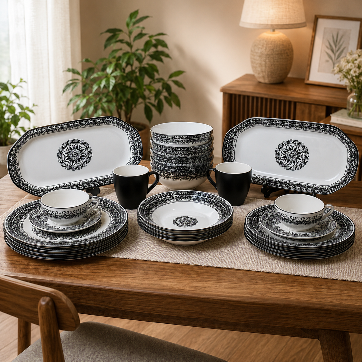44-Piece Porcelain Set – 6 Person Serving