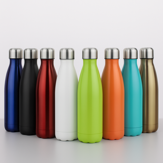 1Pc Water Bottle – 500ml Assorted | Reusable Bottle with Protective Sleeve & Leak-Proof Lid