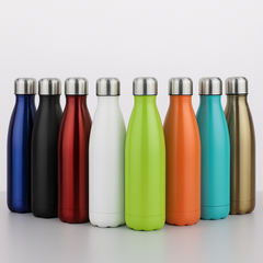 1Pc Water Bottle – 500ml Assorted | Reusable Bottle with Protective Sleeve & Leak-Proof Lid