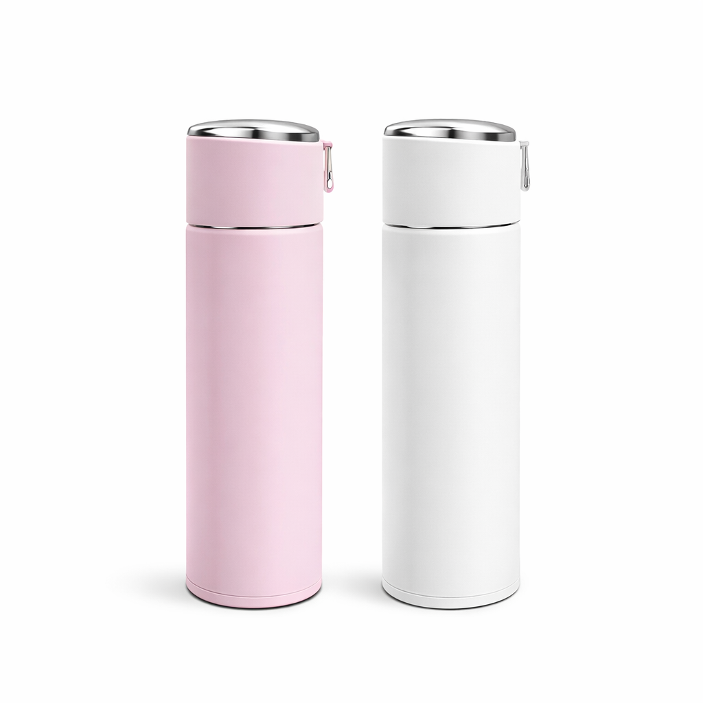 Flask S/S Power Can 1000ml – Stainless Steel Insulated Water Bottle (Pink & White) - Habitt
