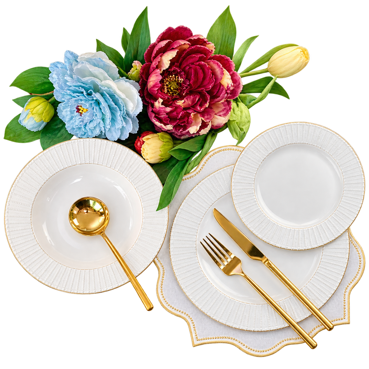 18 PCS Elegant Plate Set – Complete Dinnerware Collection for Dining