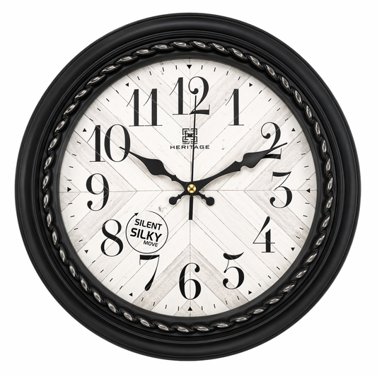 Titanic Wall Clock – Black & Silver Vintage Design with Plastic Frame, Silent Quartz Movement - Habitt