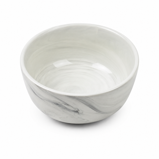 Bowl – White Marble-Style Serving Bowl