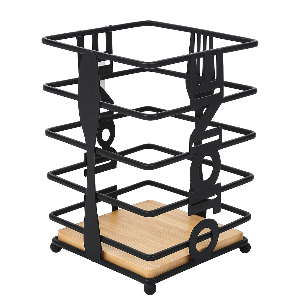 Cuisine Art Spoon Holder  Wooden Base