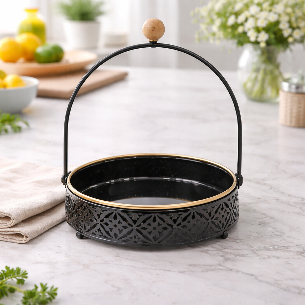 Plate with Stand – Decorative Serving Plate with Handle - Habitt