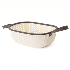 Plastic Basket with Leather Handles (Medium & Small) for Stylish Storage &amp; Easy Carrying