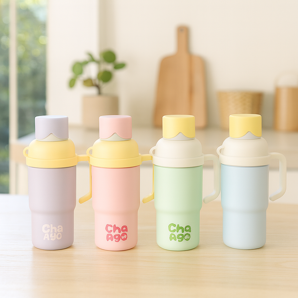 680ml Pastel Insulated Mug with Handle – Travel-Friendly Leakproof Thermos Cup for Hot & Cold Drinks