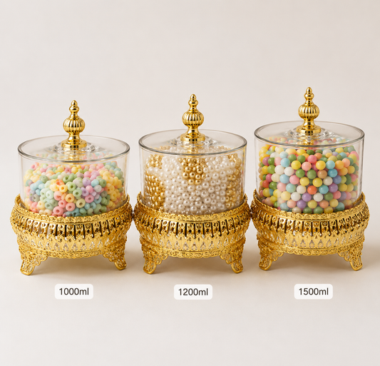 GOLDEN GLASS JAR 3PC SET