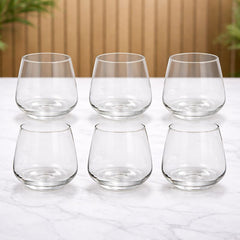 6Pcs Tumbler Set 410ml – Clear Glass Drinking Tumblers