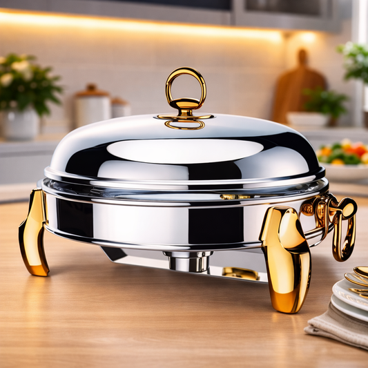 LUX GOLD 2.5Ltr & 3L Round Dish 6Pc-C – Premium Round Chafing Dish - Habitt