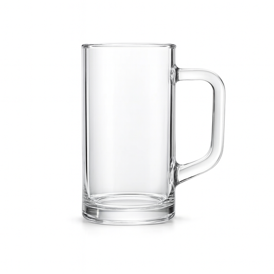 Premium Clear Glass Juice Mug 480 ml with Handle – Set of 6 | Durable Drinkware for Home, Café & Restaurant