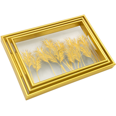 Luxury Gold Decorative Tray Set – 3 Pieces