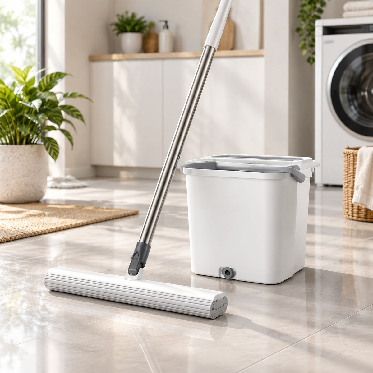 PVA Rubber Cotton Mop | Super Absorbent Floor Cleaning Mop
