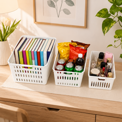 Imperial Multipurpose Storage Basket – Small / Medium / Large Plastic Organizer Basket for Kitchen, Bathroom & Office - Habitt
