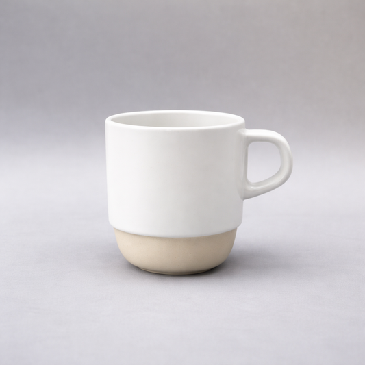 Minimalist white Ceramic Mug 300 ml – Modern Matte Coffee & Tea Cup - Habitt