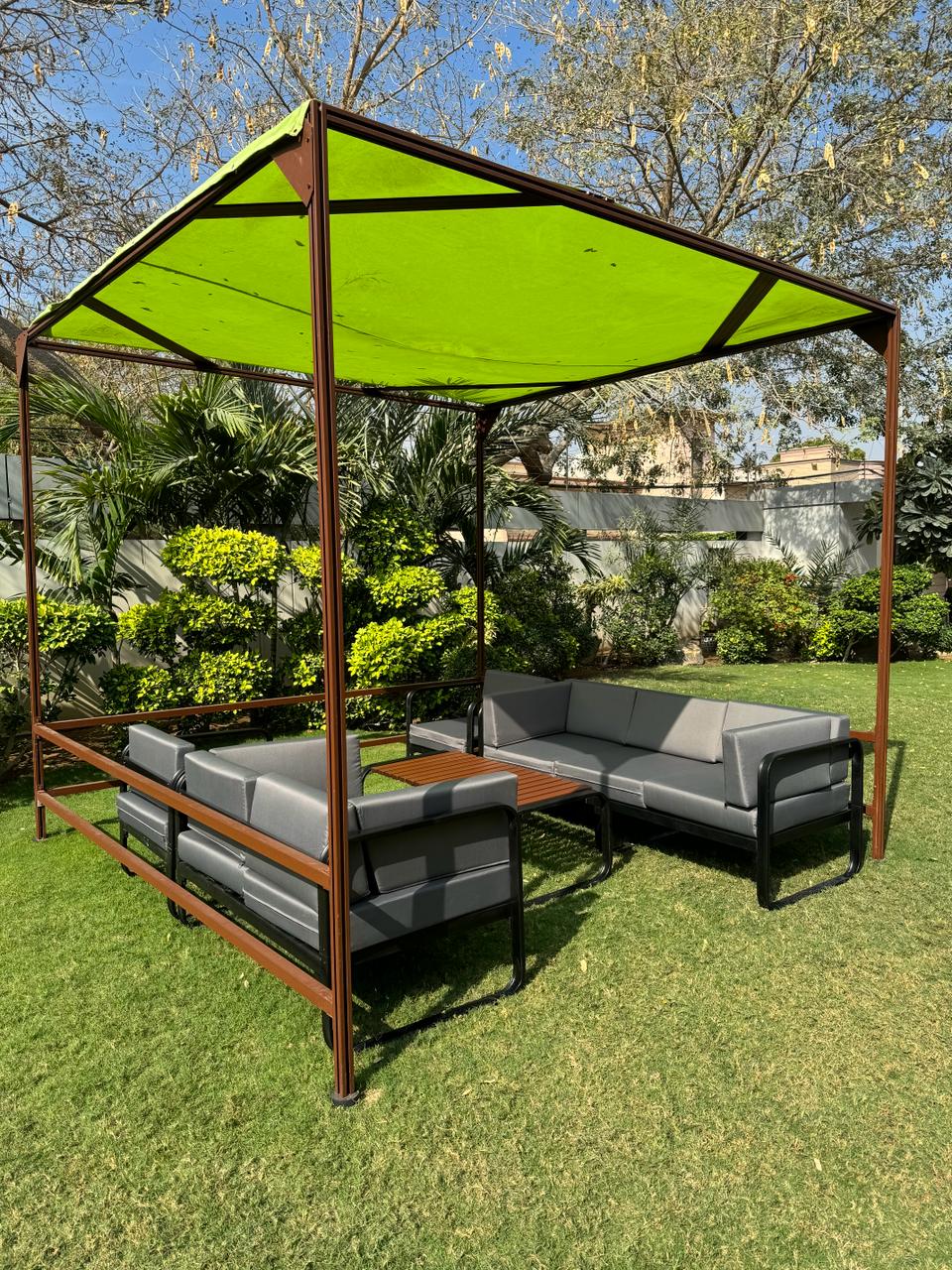 Atis 7 Seater Aluminium Outdoor Patio Sofa Set With Coffee Table