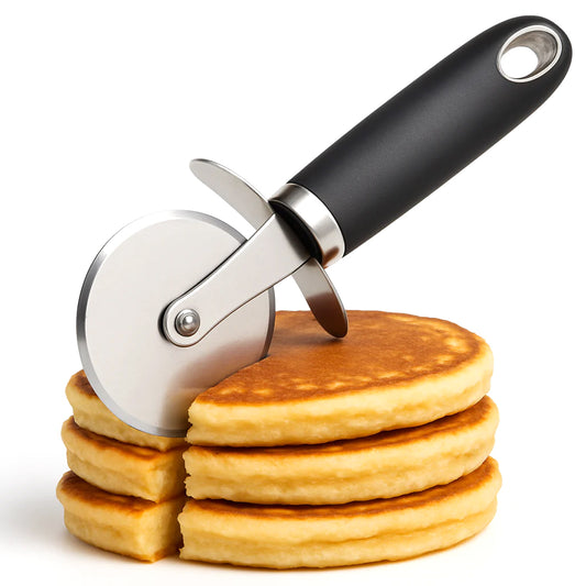 Stainless Steel Pancake & Pastry Wheel Cutter – Small & Medium Sizes with Ergonomic Non-Slip Handle