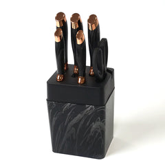 7 Pcs Stainless Steel Knife Set with Block – Premium Kitchen Knives & Scissors