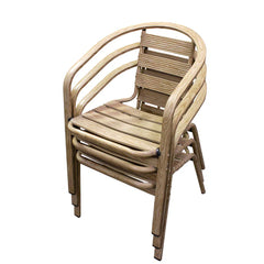 Lucky Home Aluminium Chairs - 4 Pieces - Oak Colour