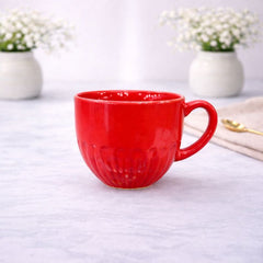 Classic Red Ceramic Coffee Mug – Gloss Finish Everyday Tea & Coffee Cup - Habitt