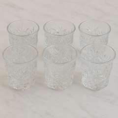 Textured Crystal-Style Tumbler Glass Set 270 ml – Premium Clear Drinkware (6 Pcs)