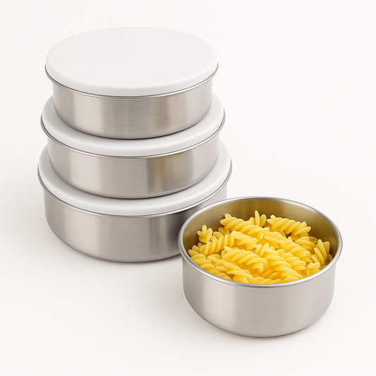 5-Piece Stainless Steel Food Storage Box Set (10–18 cm)