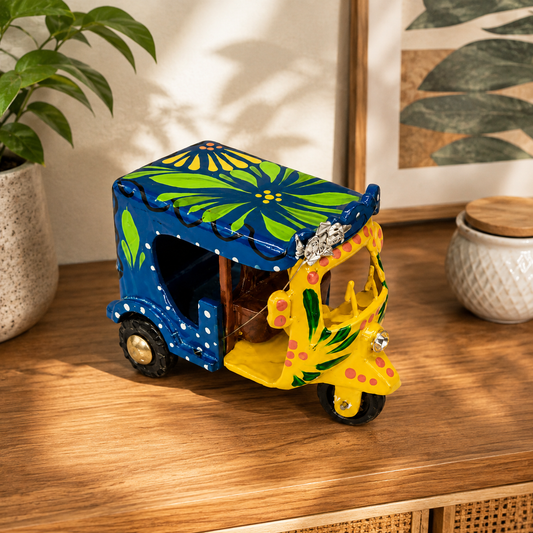 Extra Small Truck Art Rickshaw Assorted Color – Traditional Hand-Painted Decorative Mini Rickshaw | Pakistani Folk Art Home Décor