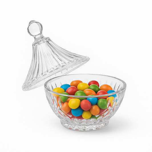 Deli Glassware Candy Jar 126.5mm (TG1078-5B) – Elegant Glass Serving Bowl with Lid