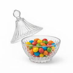 Deli Glassware Candy Jar 126.5mm (TG1078-5B) – Elegant Glass Serving Bowl with Lid