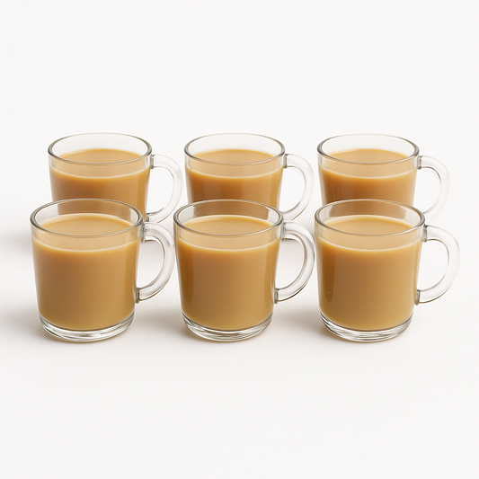 Deli Glassware Mug Set 240ml (ZB24) – 6-Piece Clear Glass Tea & Coffee Mugs