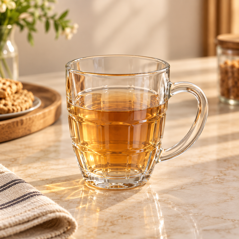 520ml Glass Juice Mug – Clear Drinking Mug for Juice, Water & Cold Beverages