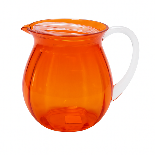 Orange Lassi Jug with Lid – 6 Piece Set
