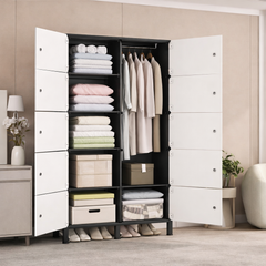 Portable Closet Cube Wardrobe – Modular Storage Organizer with Hanging Space - Habitt