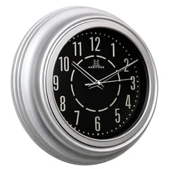 Heritage Vintage Wall Clock 15" – Classic Silver Frame Plastic Wall Clock - Habitt