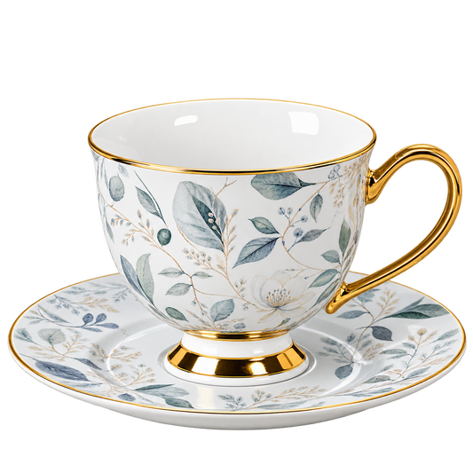 12 PCS Tea Cup & Saucer Set – Elegant Beverage Serving Collection