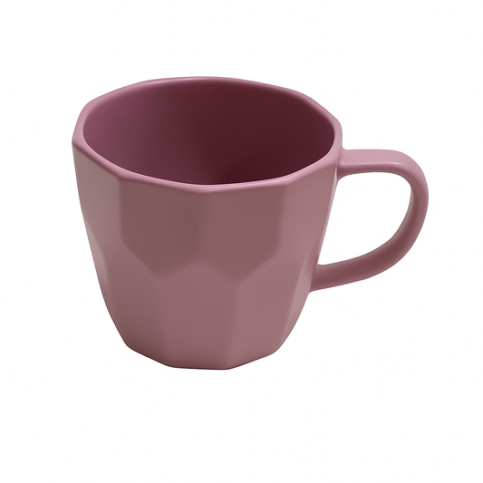 Matte Pink Geometric Ceramic Mug – Modern Coffee & Tea Cup