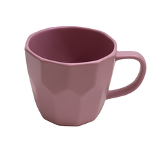 Matte Pink Geometric Ceramic Mug – Modern Coffee & Tea Cup