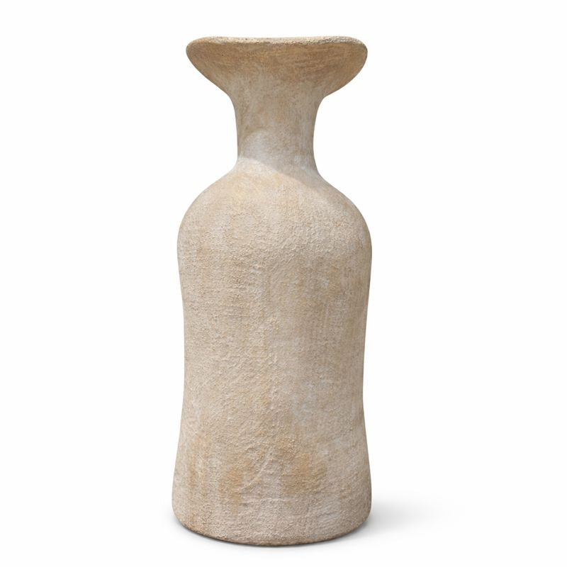 Textured Decorative Vase – Large (9 Inch Depth) | Handcrafted Stone-Finish Statement Vase