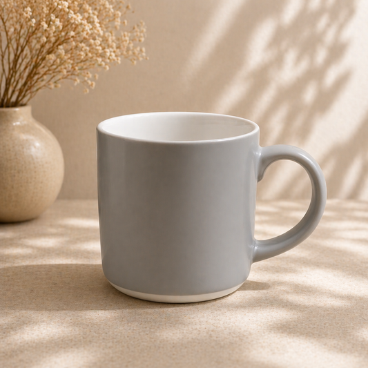 Light Grey Coffee Mug – Minimalist Ceramic Tea & Coffee Cup - Habitt