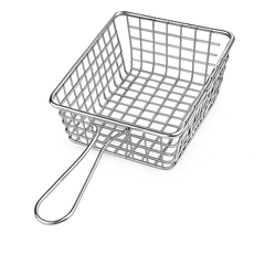 Fries Strainer – Small Flat Basket (Black | Silver | Copper)