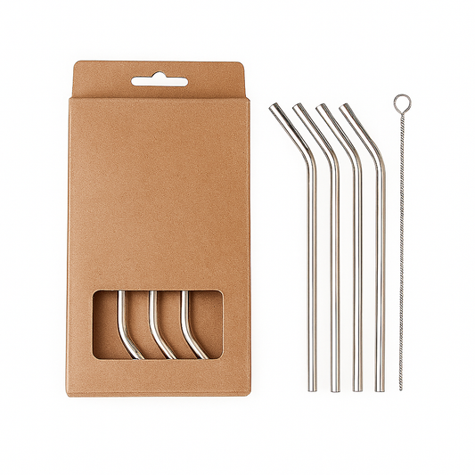 4-Piece Glass Straw Set with Cleaning Brush (103153)