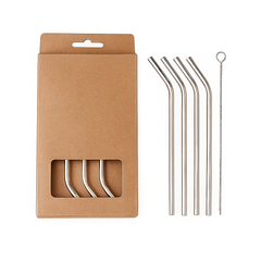 4-Piece Glass Straw Set with Cleaning Brush (103153)