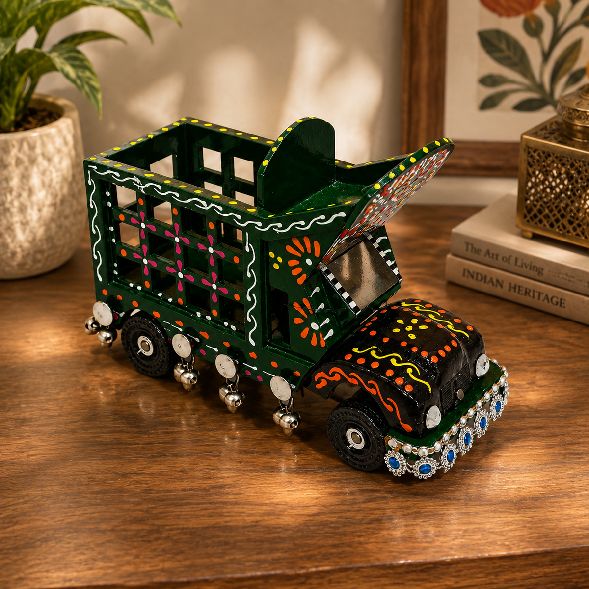 Stationery Truck T Art – Traditional Pakistani Truck Art Stationery Holder | Hand-Painted Decorative Desk Organizer