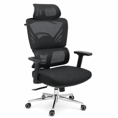 AeroFlex Ergonomic Mesh Executive Office Chair with Headrest & Adjustable Armrests – Breathable High-Back Computer Desk Chair - Habitt