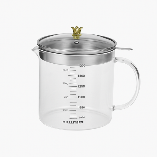 Measuring Glass Oil Pot – 1400ml with Lid (102188)