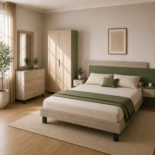 Hyphen Bedroom Set – Bed, Dresser & 2 Door Wardrobe