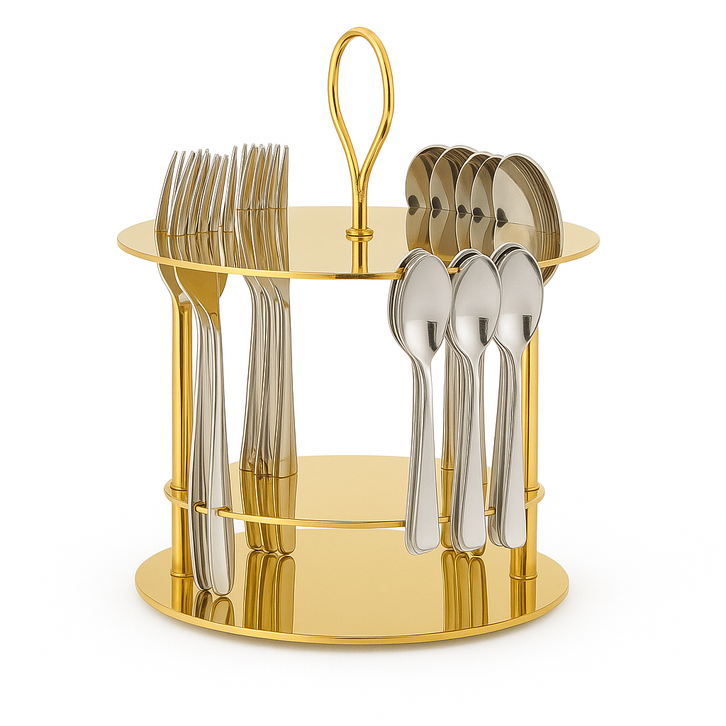 Stainless Steel Round Gold Stand (G)